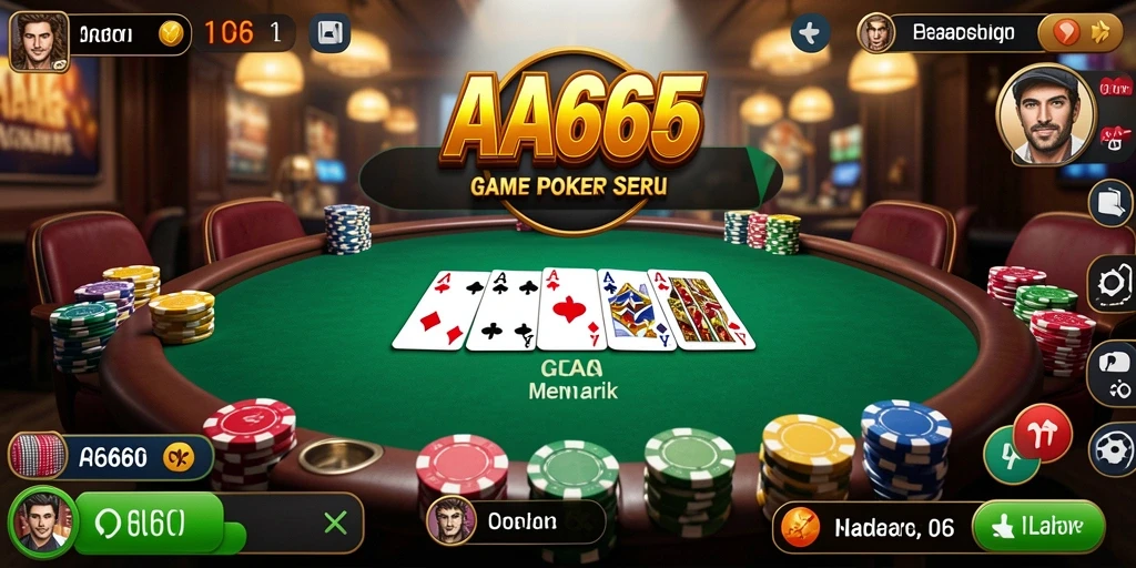Screenshot gameplay AA666 memperlihatkan suasana menegangkan di meja Poker.