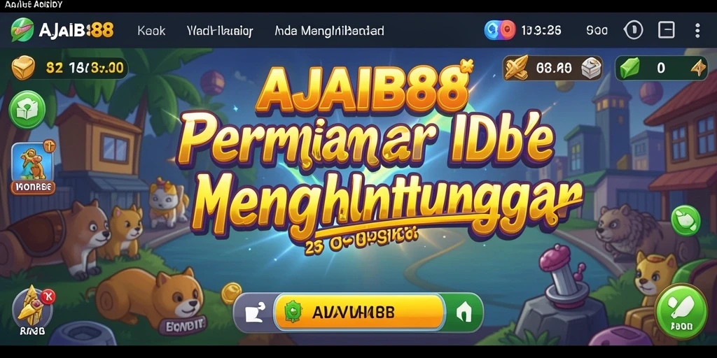 Tampilan gameplay AJAIB88 yang menarik dengan karakter berwarna-warni.