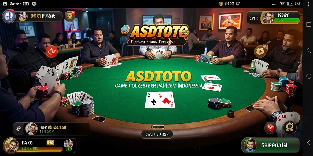 Gameplay ASDTOTO menampilkan aksi seru permainan Poker di layar.