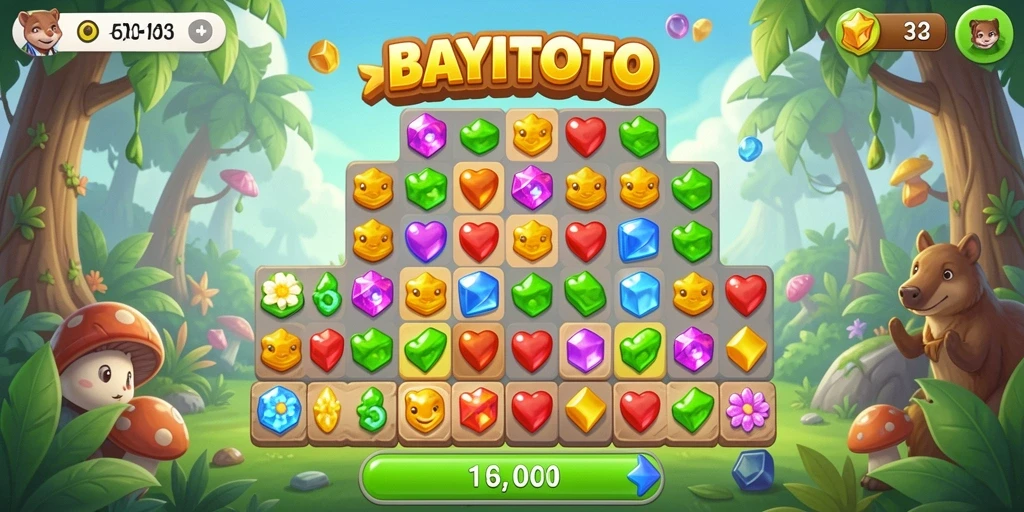 Tampilan gameplay BAYITOTO yang penuh warna dan menantang.