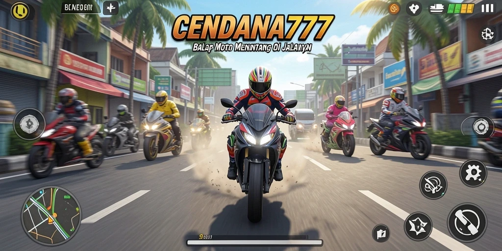 Tampilan gameplay menegangkan di CENDANA777 dengan motor balap terbaik.