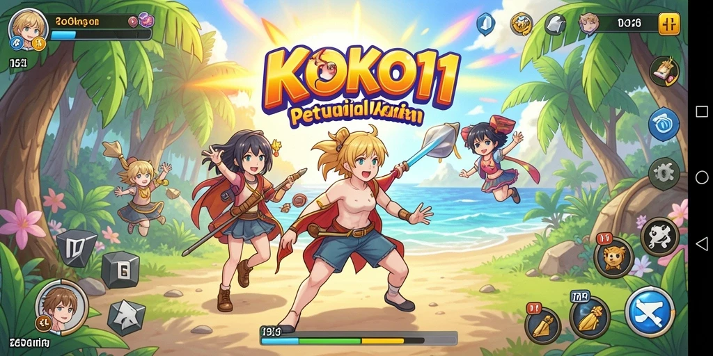 Tampilan gameplay KOKO11 dengan karakter anime yang dinamis.