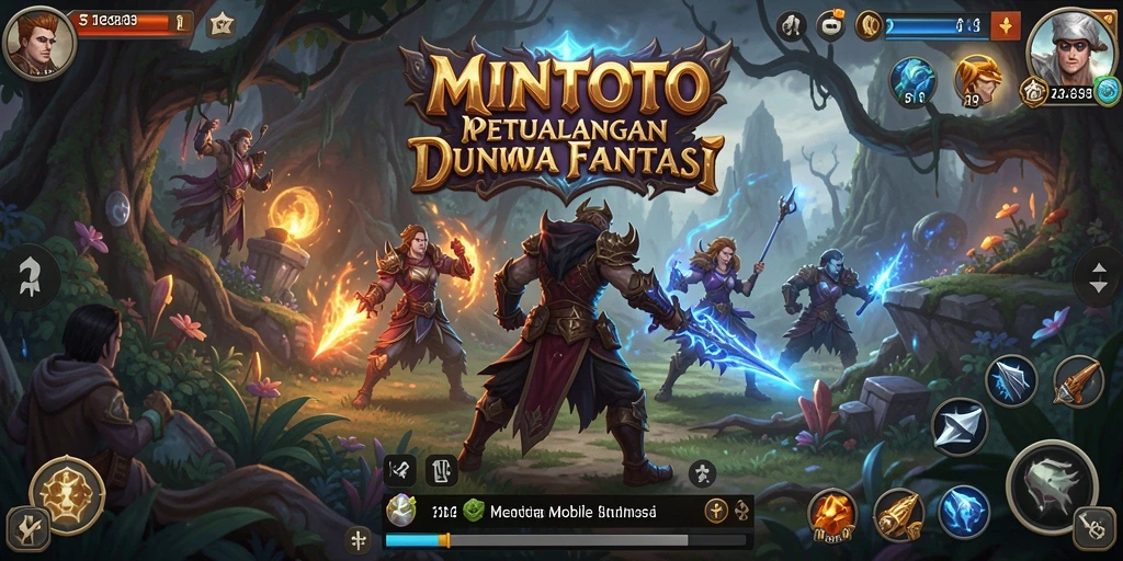 Screenshot utama MINTOTO menampilkan aksi seru dalam gameplay petualangan.