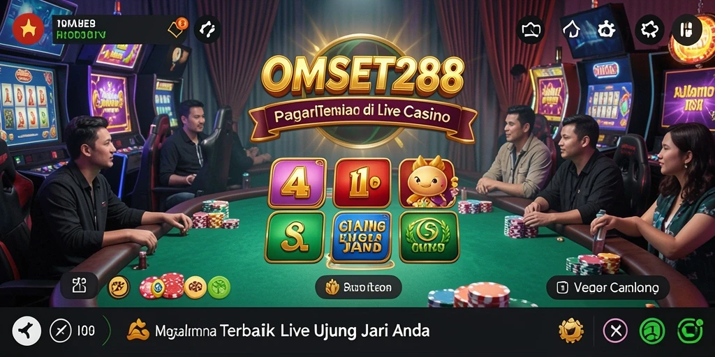 Gameplay Live Casino OMSET288 dengan dealer langsung dan suasana kasino yang nyata.