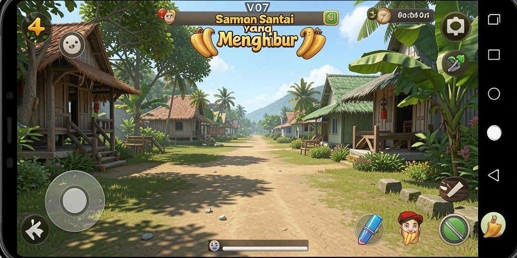 Tangkapan layar gameplay V07 yang penuh warna dan menyenangkan.