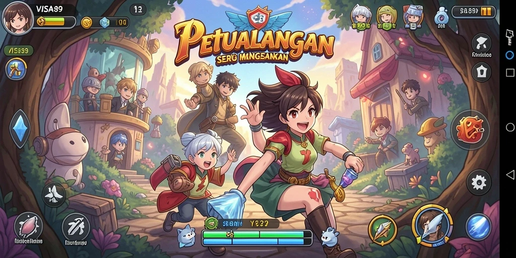 Screenshot gameplay VISA89 yang menunjukkan aksi seru karakter Anime.